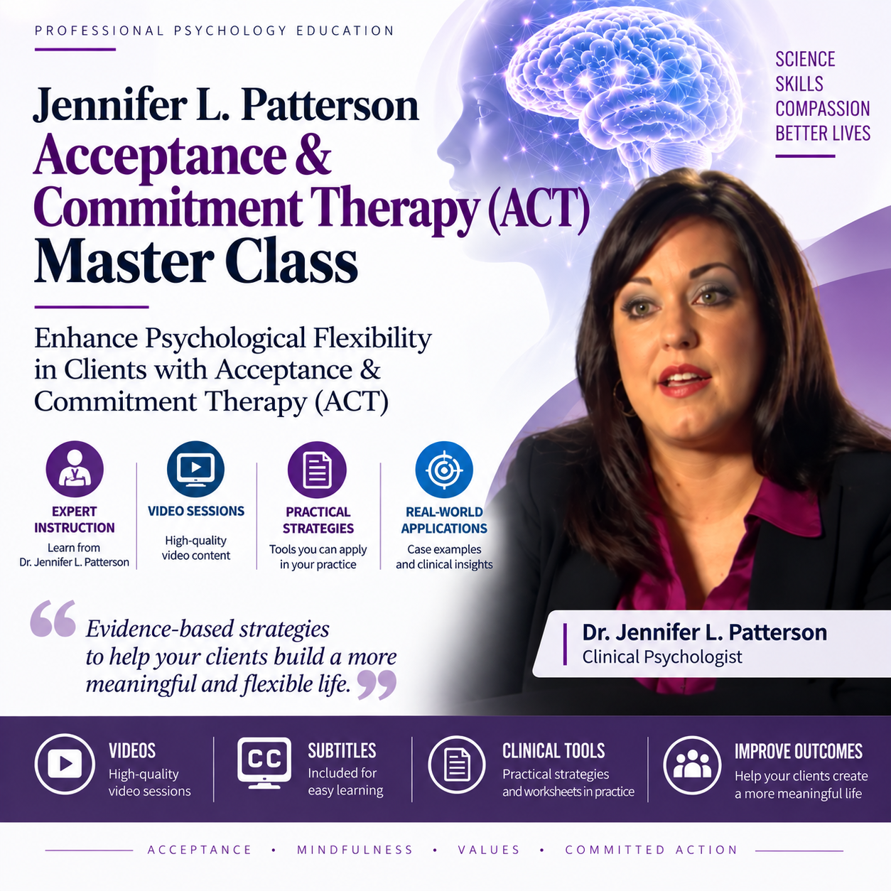 Jennifer L. Patterson – Acceptance & Commitment Therapy (ACT) Master Class: Enhance Psychological Flexibility in Clients with Acceptance & Commitment Therapy (ACT) COURSE